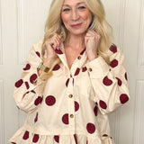 Spot On Button Down Blouse