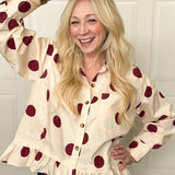 Spot On Button Down Blouse