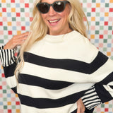 Hidden Agenda Striped Sweater