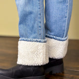 Get Cozy Sherpa Cuff Jeans