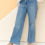 Patch Pocket Wide Leg Jean