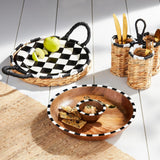 Bistro Checkered Woven Platter Set