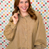 Stay In Stripes Button Down Top