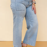 Tell Me More Wide Leg Cropped Jean