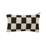 Checkered Lumbar Dhurrie Pillow
