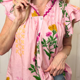Blooms In Brushstrokes Blouse