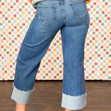 It's Better In Wide Leg Cuffed Crop Jean
