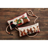 Christmas Dogs Hooked Dog Pillow
