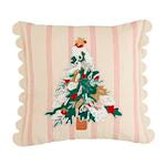 Tree Striped Holiday Pillow