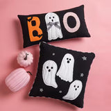 Boo Lumbar Quilted Pillow