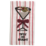 Tipsy & Bright Martini Beaded Hand Towel