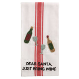Dear Santa, Bring Wine Beaded Hand Towel