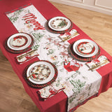 Vintage Santa Scene Table Runner