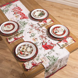 Vintage Santa Scene Table Runner