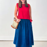Weekend Blues Denim Midi Skirt