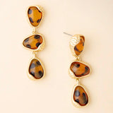 Tortoise Trio Drop Earrings