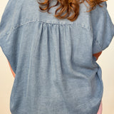 Fraying & Slaying Denim Blouse