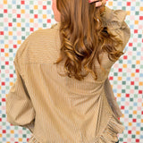 Stay In Stripes Button Down Top