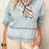 Dive Into Denim Short Sleeve Top