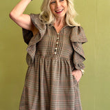 Private Eye Plaid Mini Dress