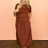 Cozy Contrast Midi Dress