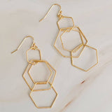 Triple Hexagon Earrings