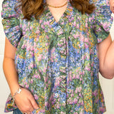 Watercolor Blooms Garden Blouse