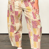 Master of Mixed Print Barrel Pant