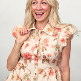 Casual Blooms Denim Top