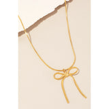 Dainty Ribbon Bow Necklace