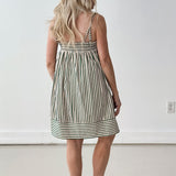 Side Step Striped Mini Dress