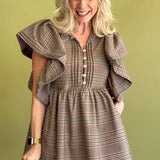 Private Eye Plaid Mini Dress