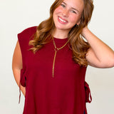 Wine Down Side Tie Sweater Vest