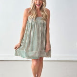 Side Step Striped Mini Dress