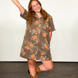 Marigold Magic Floral Denim Dress