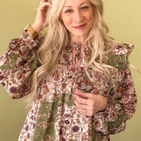 Planning For It Mixed Print Blouse