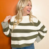 Hidden Agenda Striped Sweater