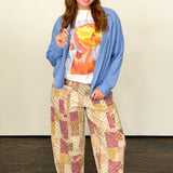 Master of Mixed Print Barrel Pant