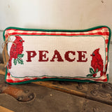 Lumbar Cardinal Needlepoint Pillow.