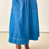 Weekend Blues Denim Midi Skirt