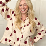 Spot On Button Down Blouse