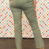 Green With Envy Kick Demi Flare Jean