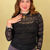 Hint of Midnight Lace Blouse