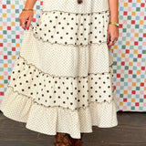 Dancing Dots Midi Skirt