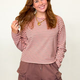 Strawberry Mocha Striped Top