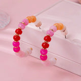 Pretty In Pink Beaded Hoops