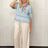 Dive Into Denim Short Sleeve Top