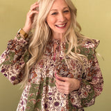 Planning For It Mixed Print Blouse