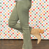 Green With Envy Kick Demi Flare Jean