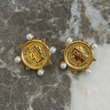 Pearl Coin Earrings